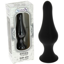 Gode anal a ventouse en silicone noir Large - 13,5 cm