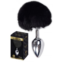 Plug en Métal Medium avec Pompon Noir
