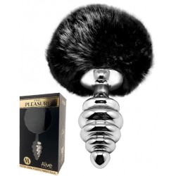 Plug en Métal Medium avec Pompon Noir